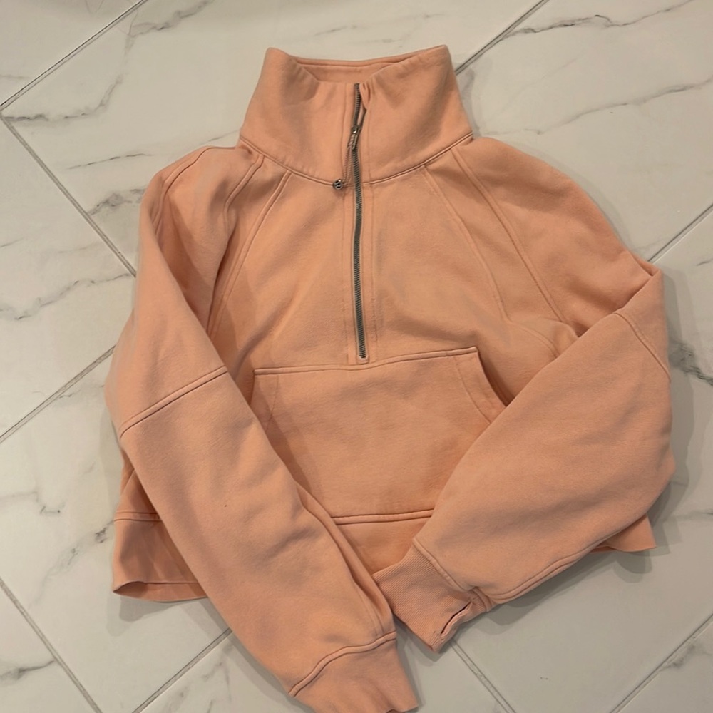 Lululemon cropped sweatshirt - coral peach color